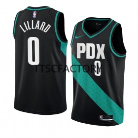 Portland Trail Blazers Damian Lillard 0 Nike 2022-23 City Edition Musta Miesten Pelipaidat Swingman